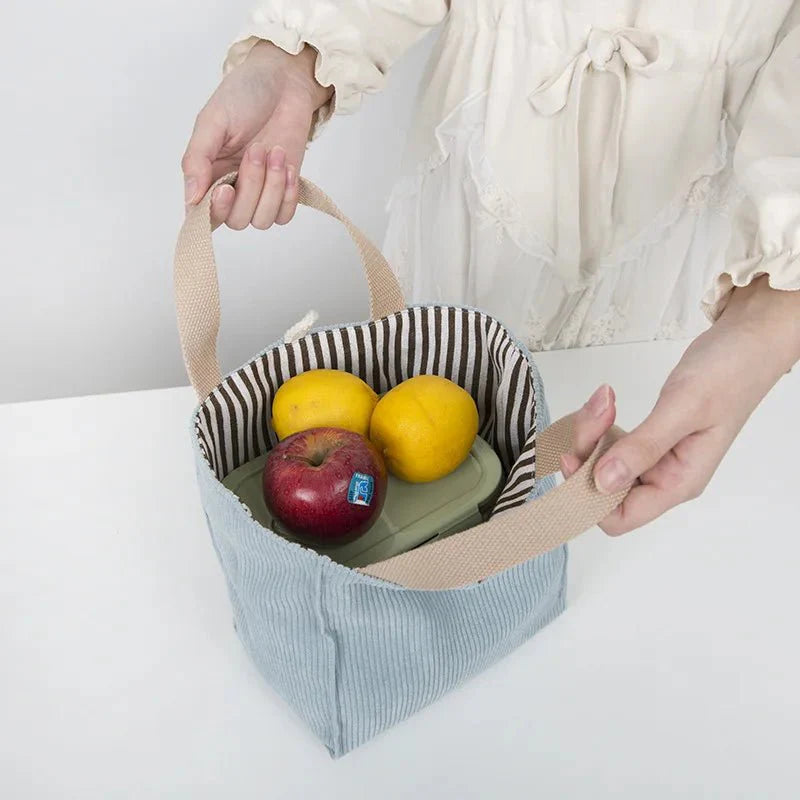 Lunch Bag Corduroy Canvas Lunch Box