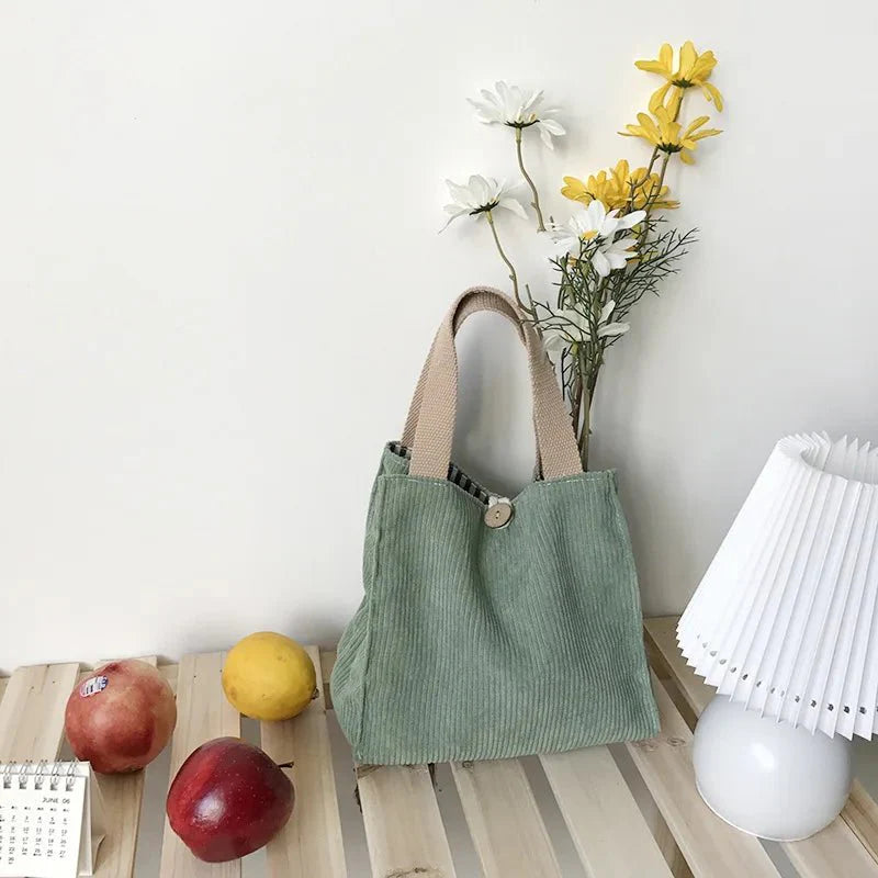Lunch Bag Corduroy Canvas Lunch Box