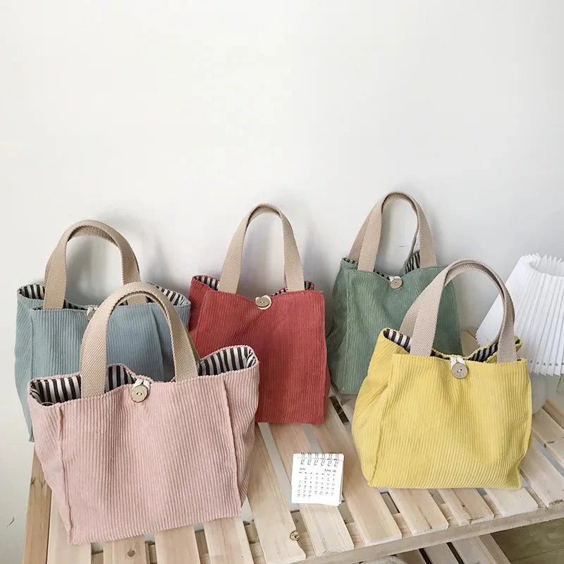 Lunch Bag Corduroy Canvas Lunch Box