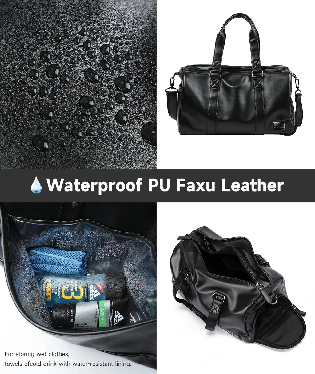 MATE ELAN Men Leather Travel Duffel Bag