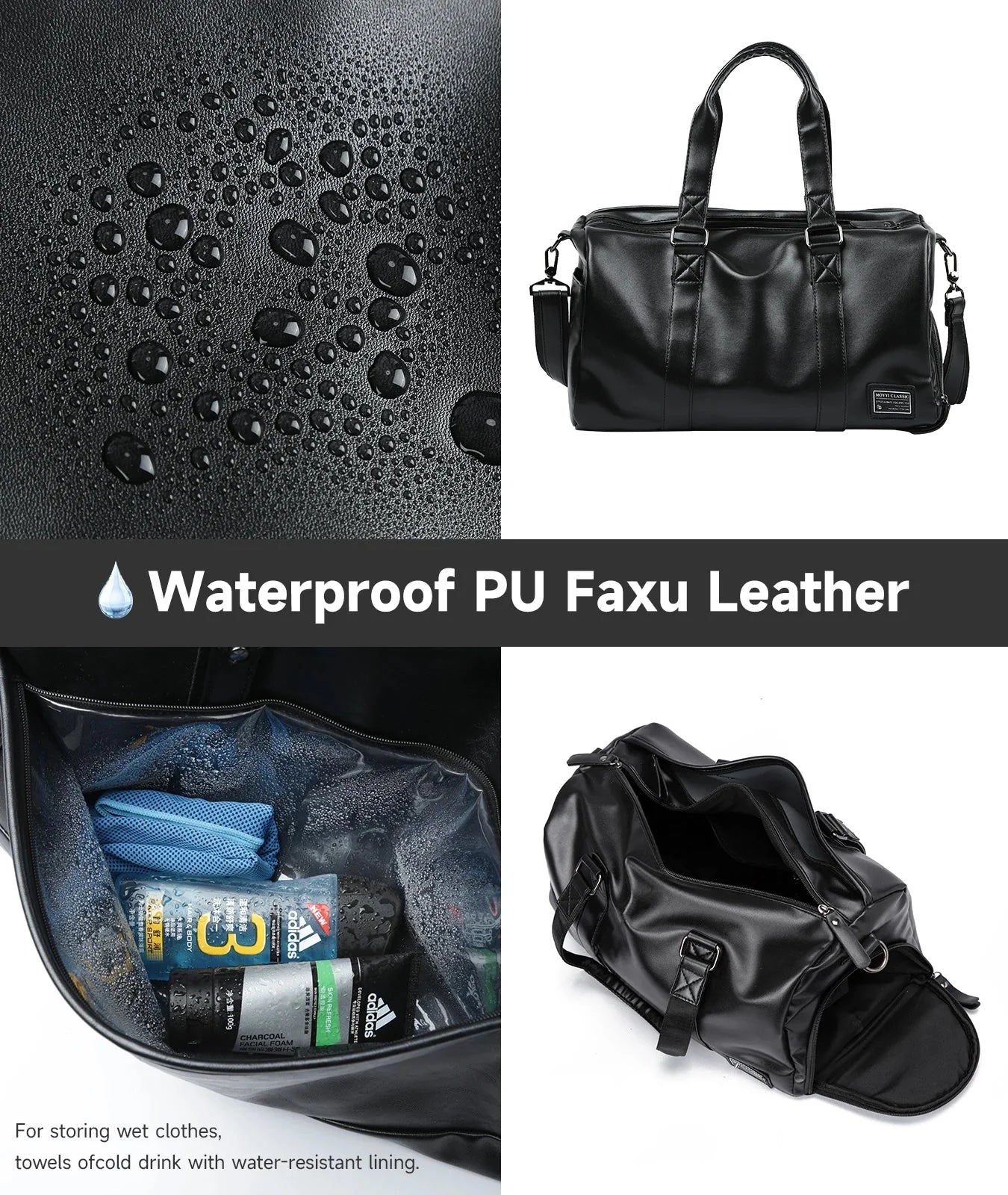 MATE ELAN Men Leather Travel Duffel Bag