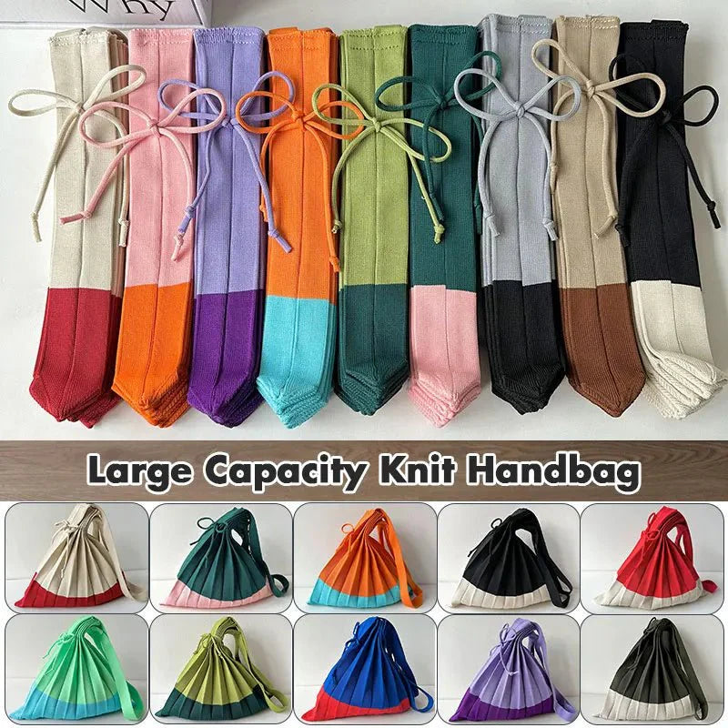 New Knitted Pleats Tote Bag