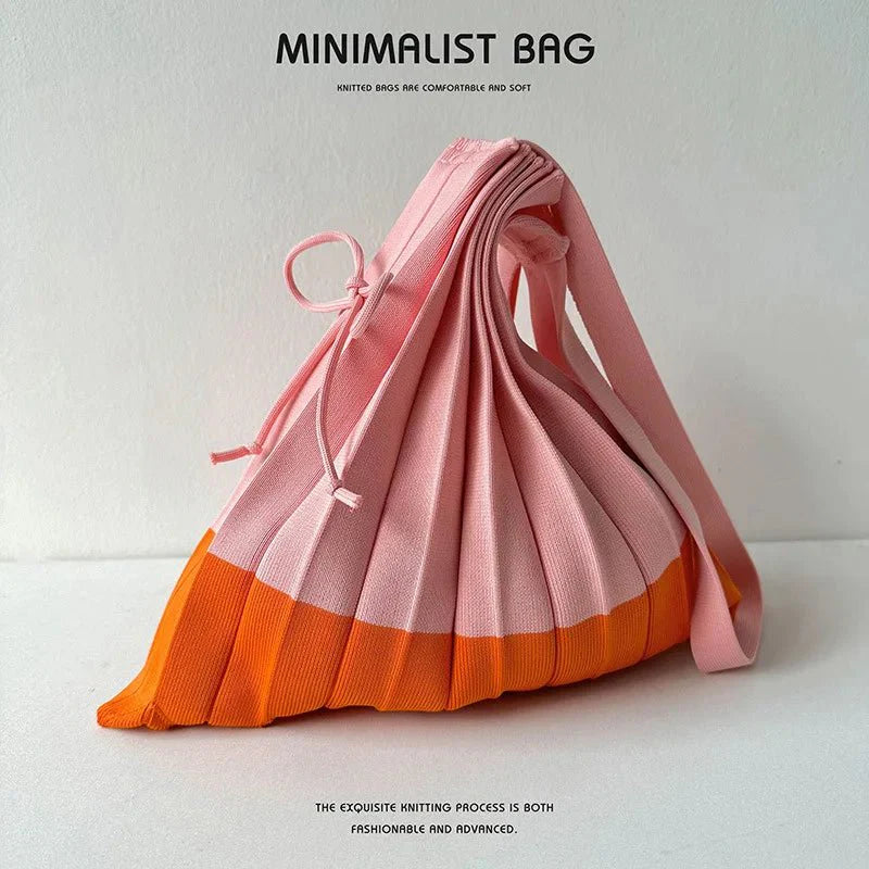 New Knitted Pleats Tote Bag
