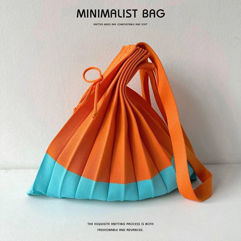 New Knitted Pleats Tote Bag