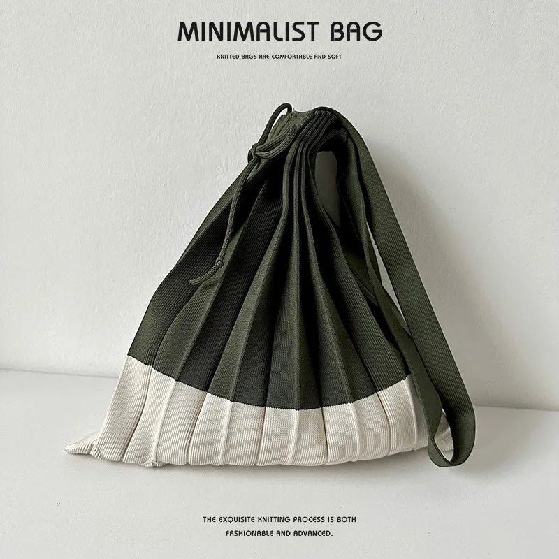 New Knitted Pleats Tote Bag