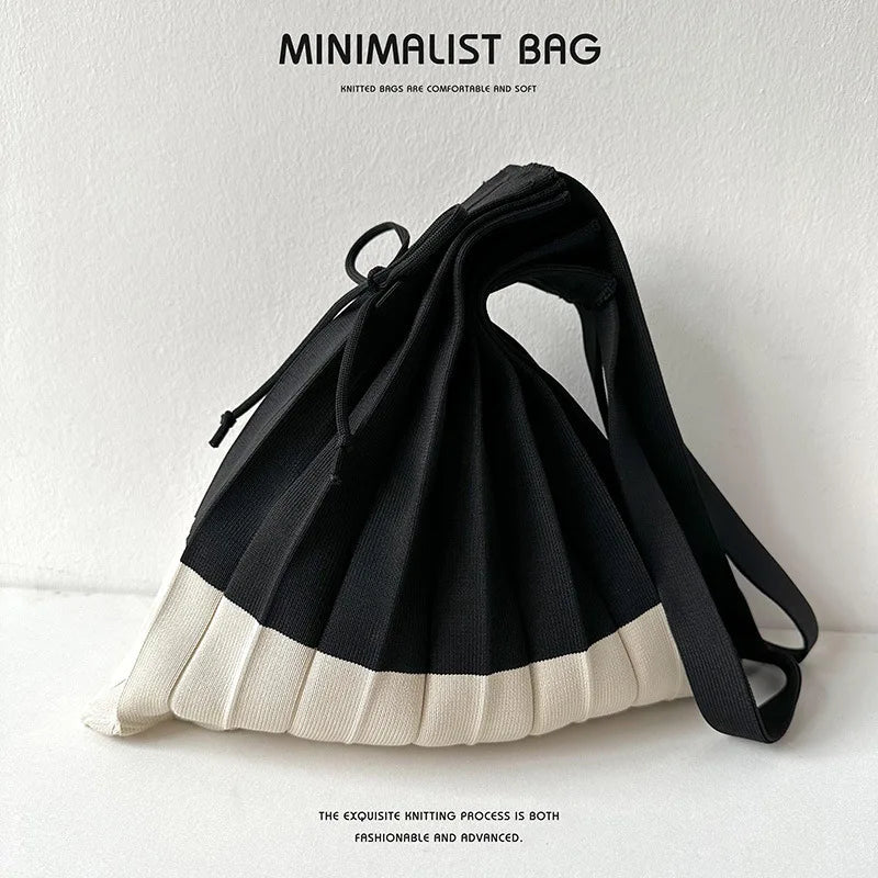 New Knitted Pleats Tote Bag