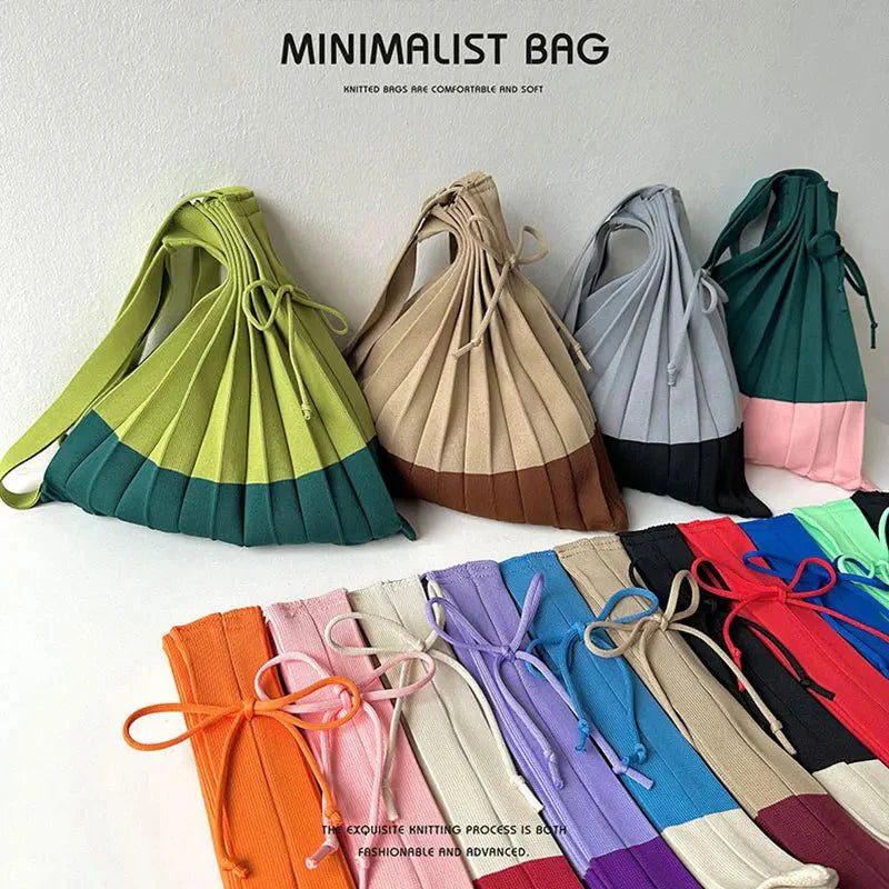 New Knitted Pleats Tote Bag