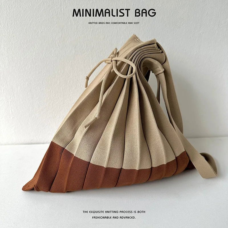 New Knitted Pleats Tote Bag