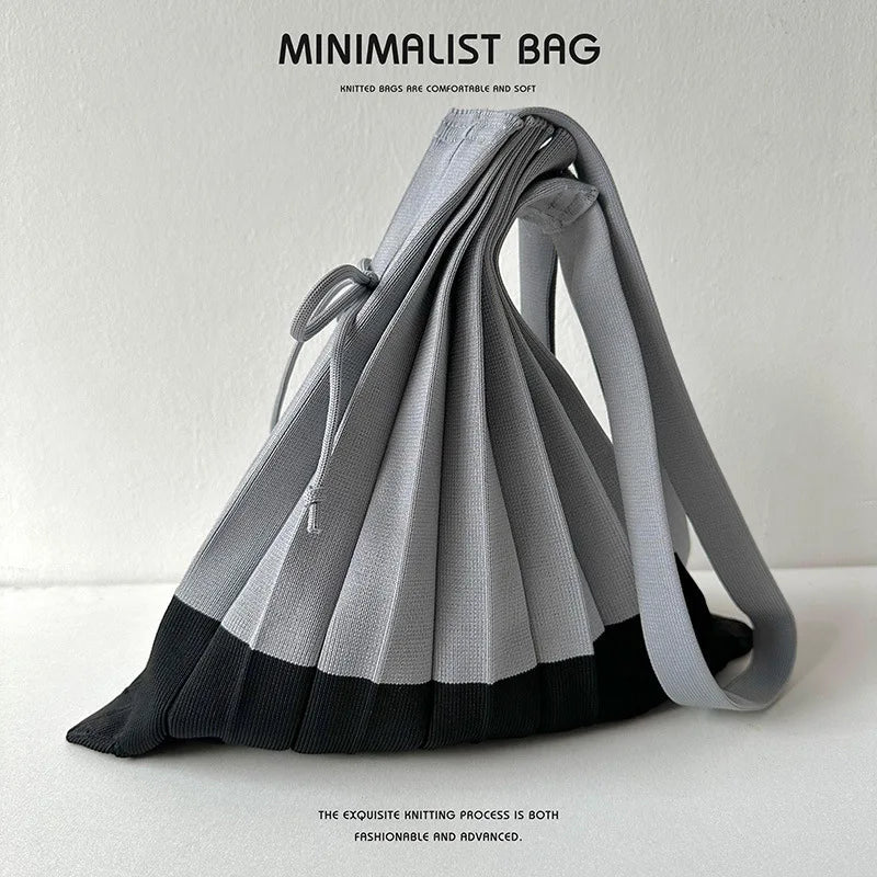 New Knitted Pleats Tote Bag