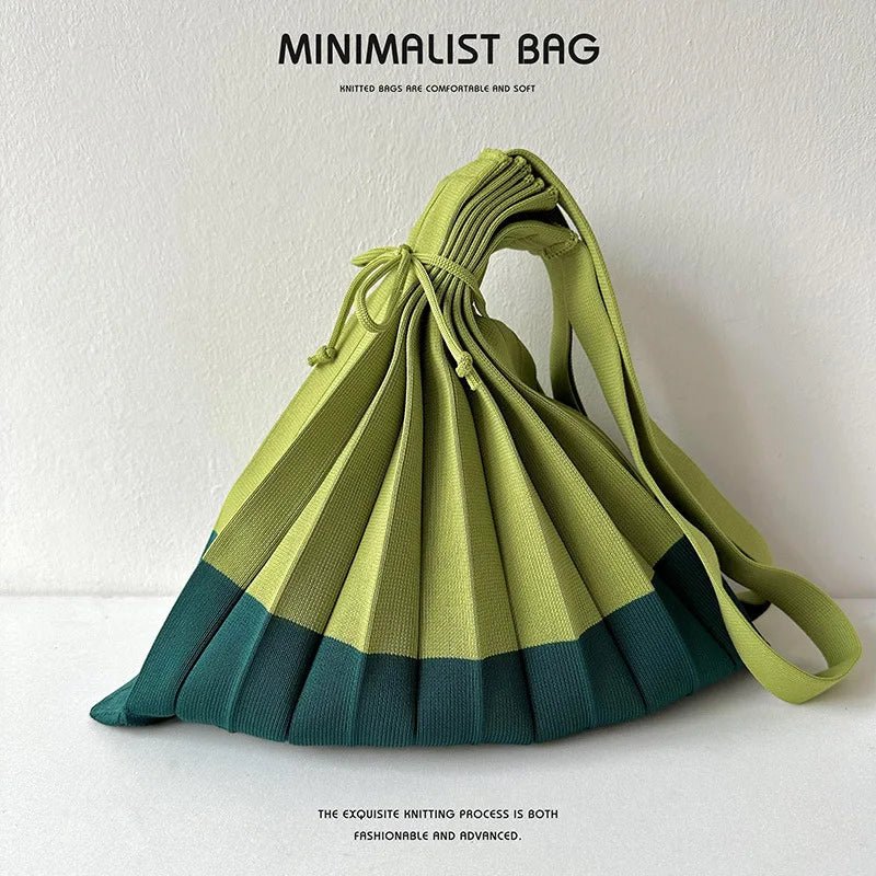 New Knitted Pleats Tote Bag