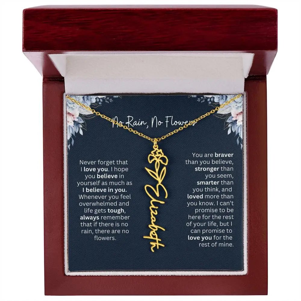 Personalized Birth Flower Name Necklace | Most Meaningful Birthday Gift for Daughter from Dad