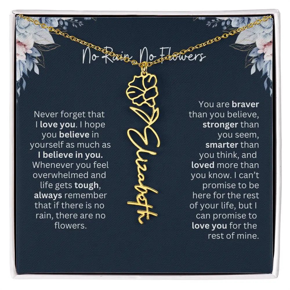 Personalized Birth Flower Name Necklace | Most Meaningful Birthday Gift for Daughter from Dad