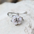 316L Stainless Steel Synthetic Opal Flower Nose Hoop / Cartilage Earring
