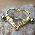Gold Plated Winged Heart Nipple Shield