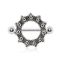 316L Stainless Steel Antique Tribal Multi-Spiral Nipple Shield