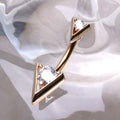 Gold Plated Jeweled Triangle Navel Ring
