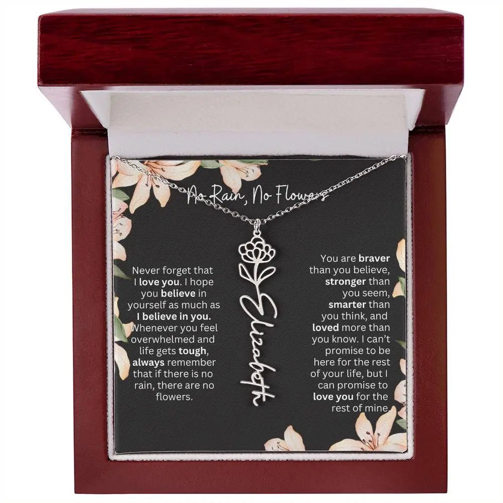 Personalized Flower Necklace