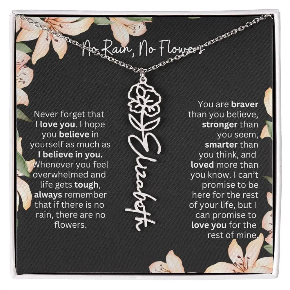 Personalized Flower Necklace