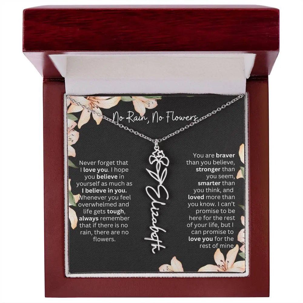 Personalized Flower Necklace