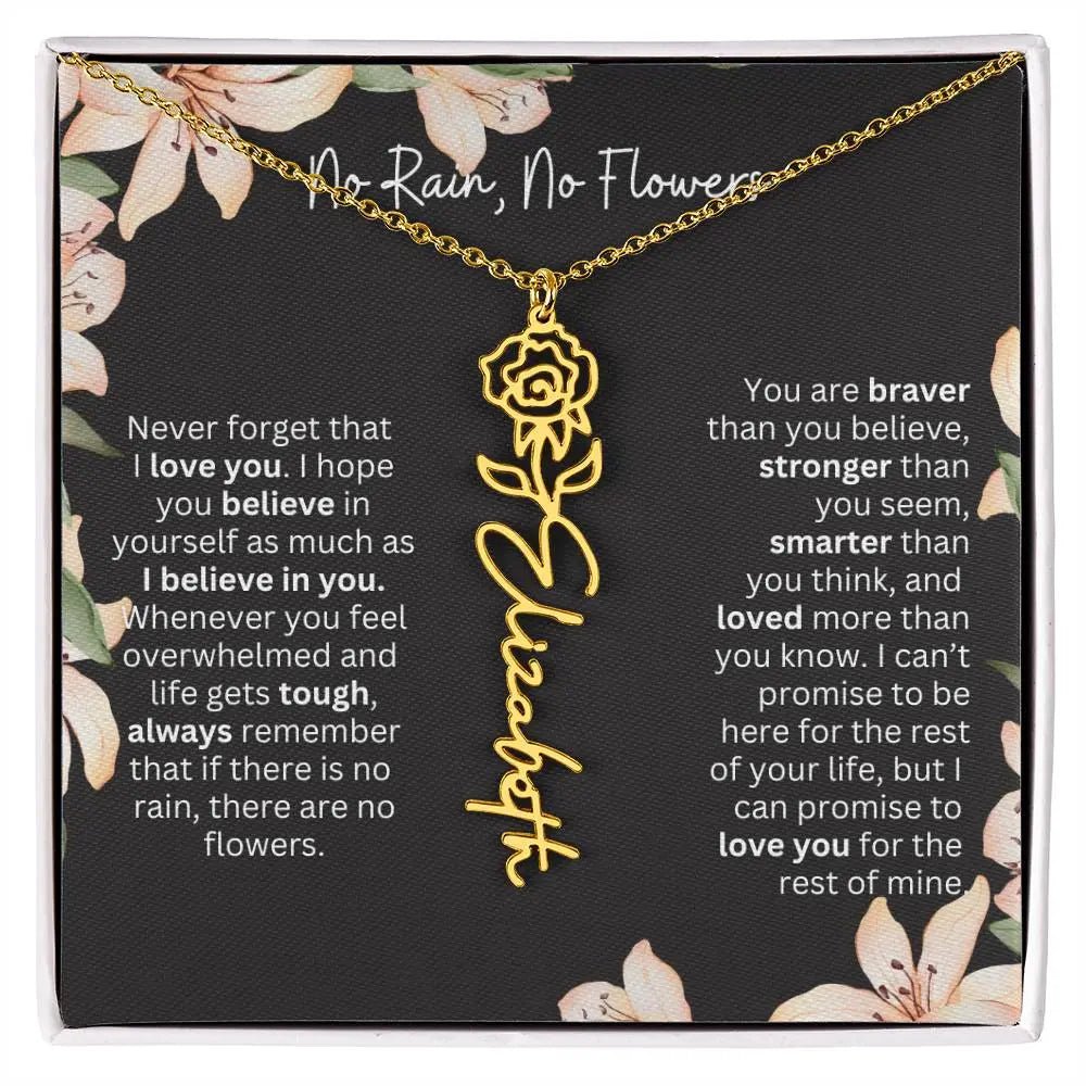 Personalized Flower Necklace