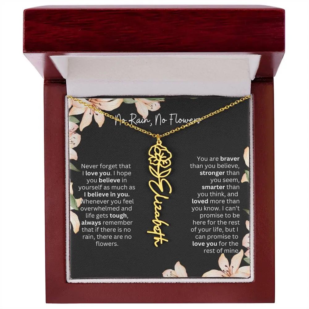 Personalized Flower Necklace
