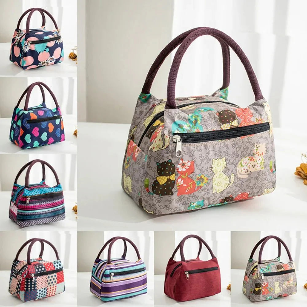 Portable Adult Kids Oxford Cloth Insulated Lunch Bag