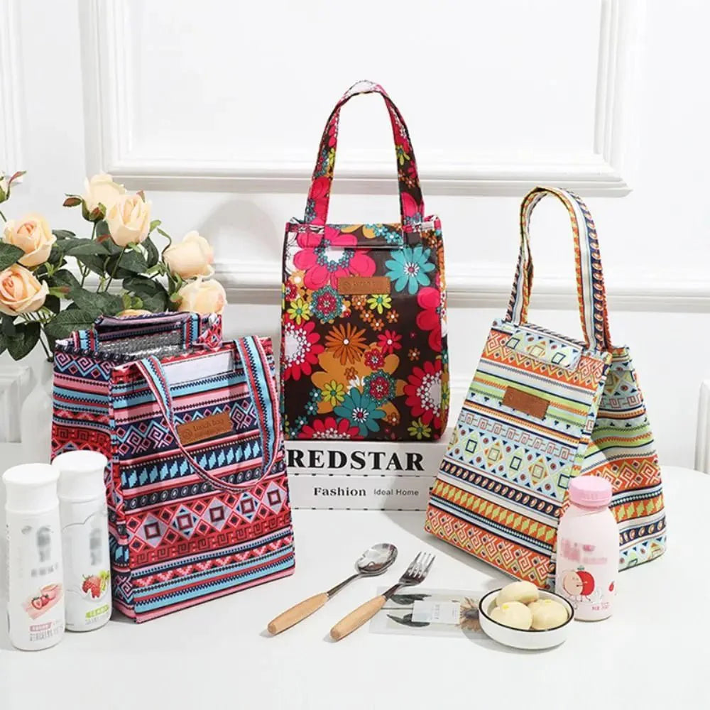 Portable Adult Kids Oxford Cloth Insulated Lunch Bag