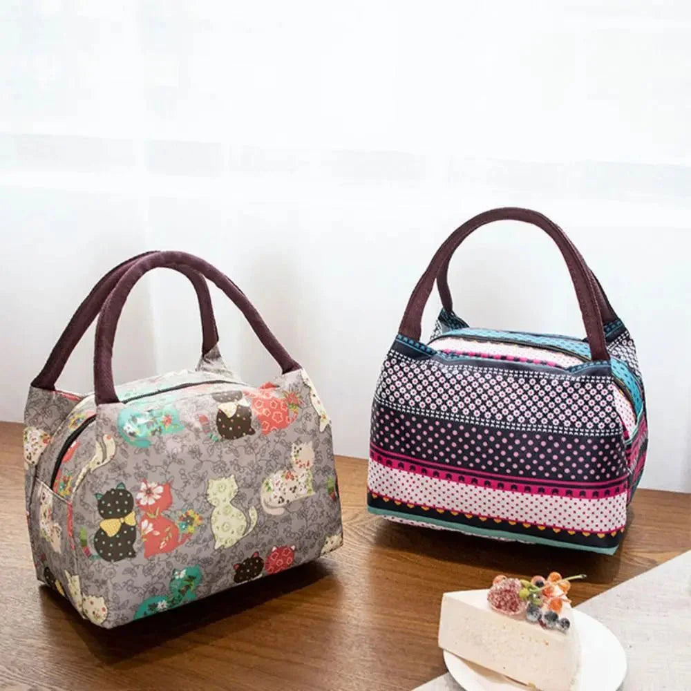 Portable Adult Kids Oxford Cloth Insulated Lunch Bag