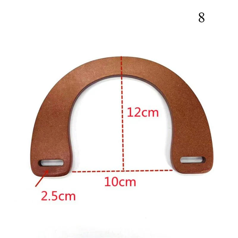 Round D-shaped Rectangle Wooden Bag Handles