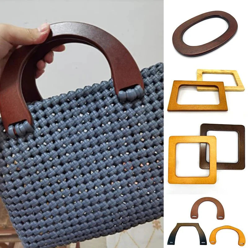 Round D-shaped Rectangle Wooden Bag Handles