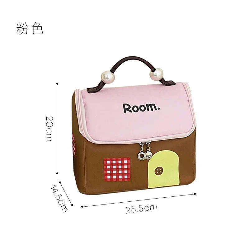 Small House Pattern Portable cosmetic bag
