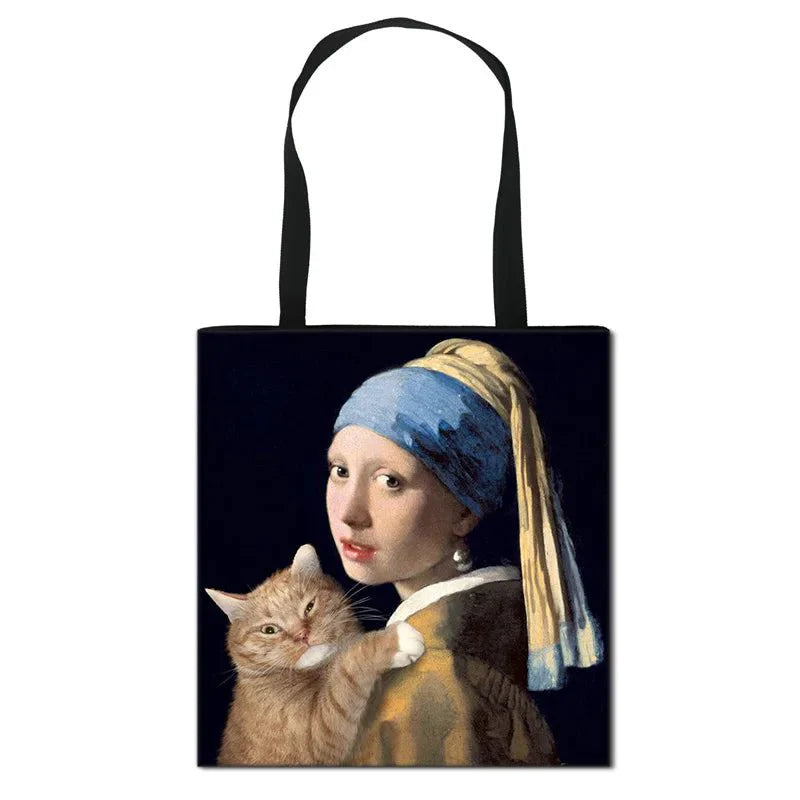 Starry Night / Statue David / Mona Lisa Handbags