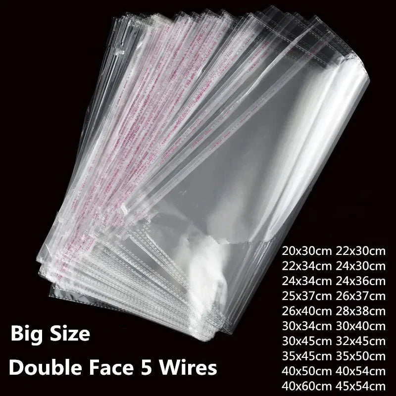 Storeage Bags 100 Pieces Clear Apparel Bags Self Seal