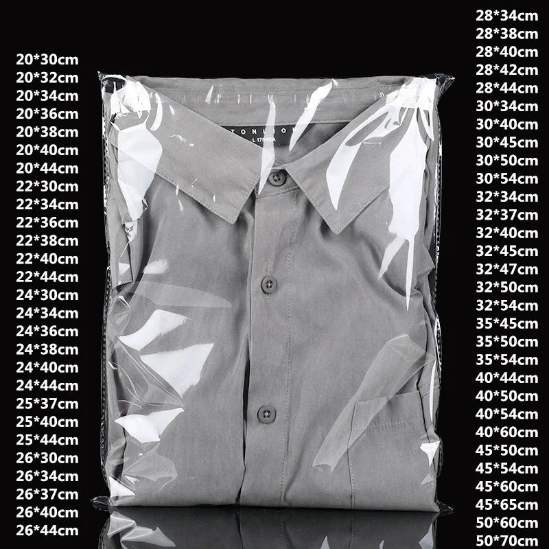 Storeage Bags 100 Pieces Clear Apparel Bags Self Seal