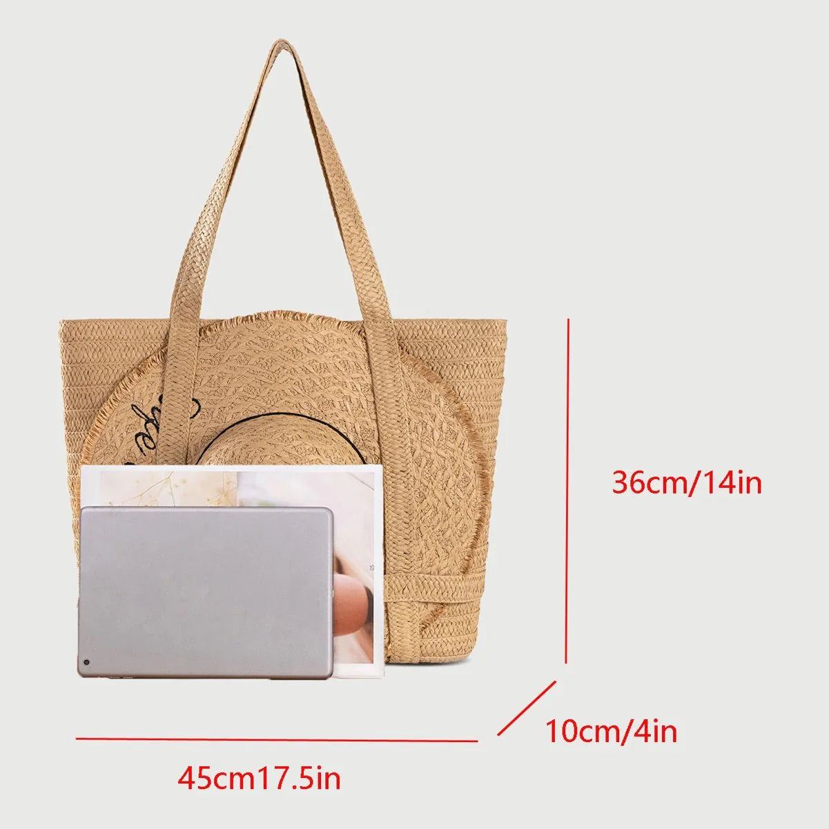 Summer Large Capacity Totes With Cap