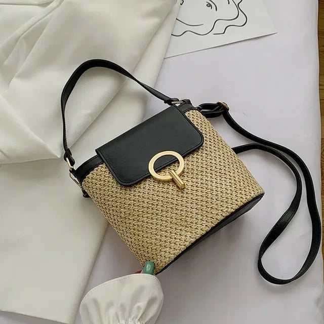 Summer New Straw Bucket Bag