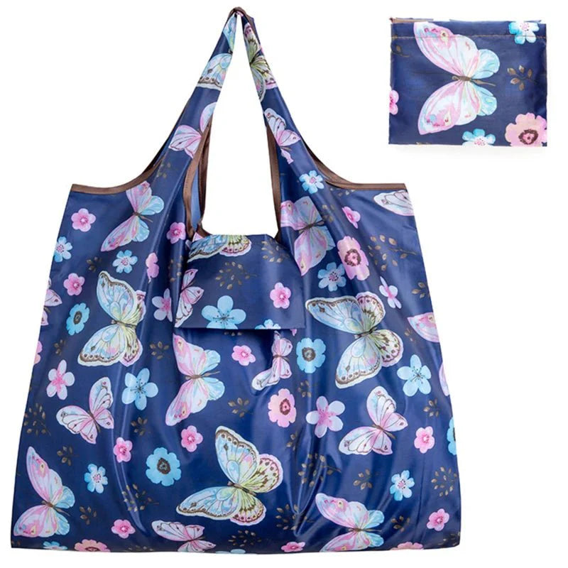 Supermarket Tote Bags Portable - with Cartoon Animal Lemo Strawberry Printing