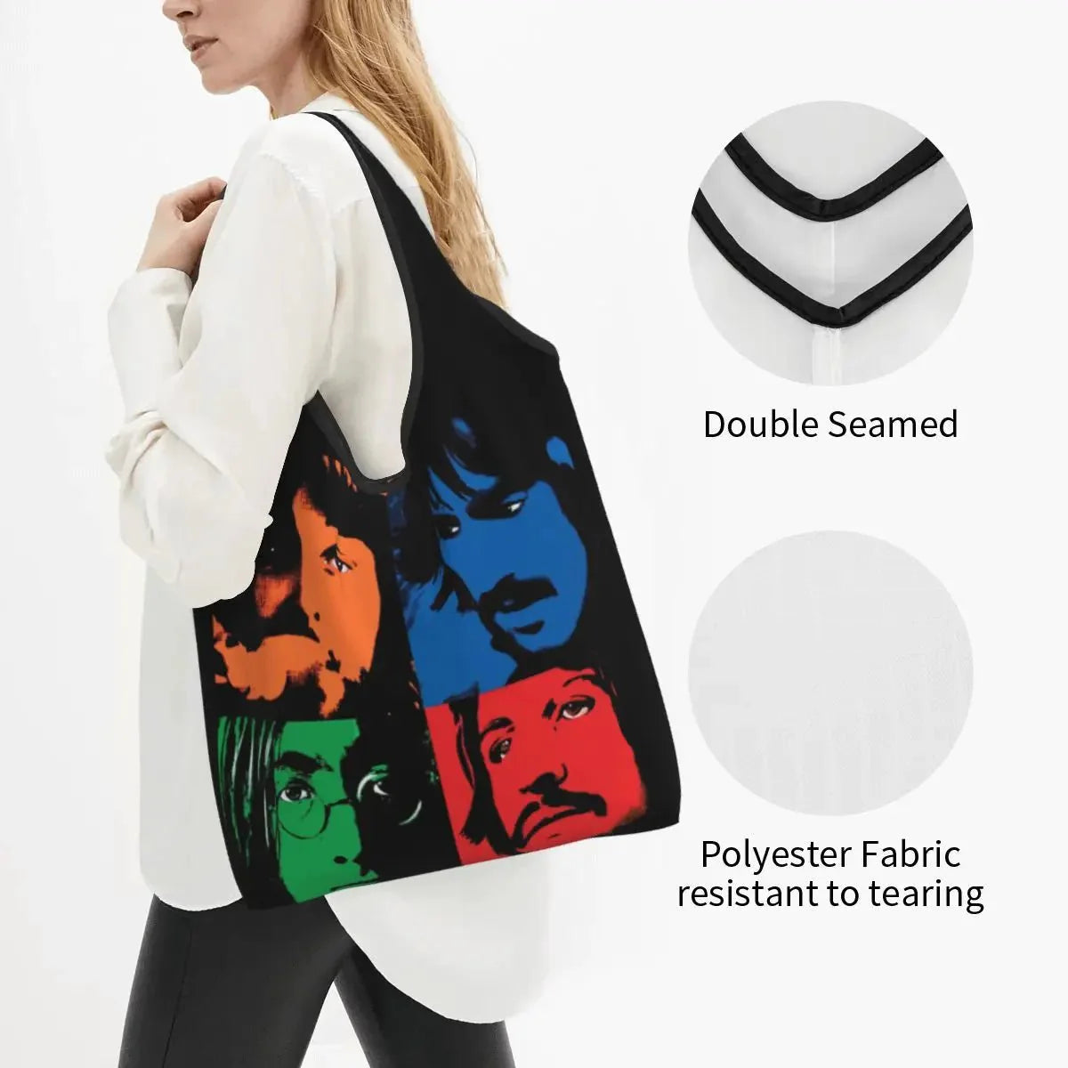 The Beatle Portraits Reusable Shopping Bags