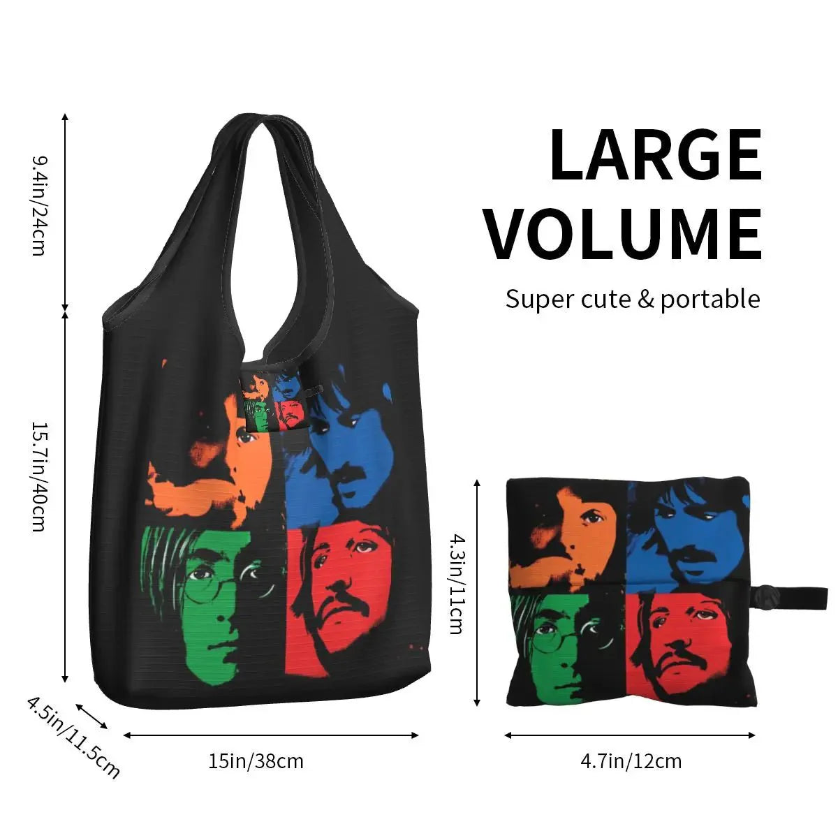 The Beatle Portraits Reusable Shopping Bags