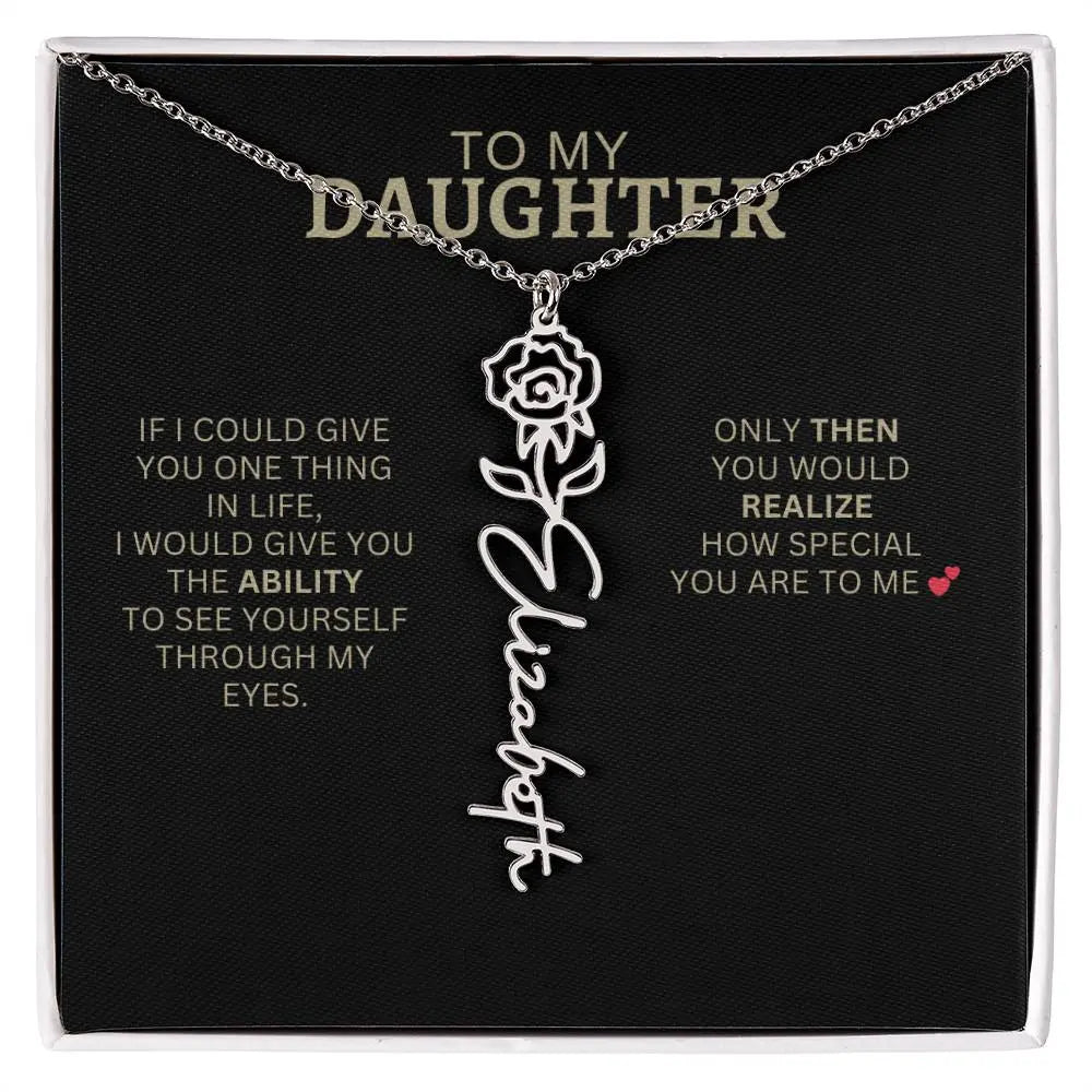 Birth Flower Necklace | Encouragement Gift for Daughter Going Through a Hard Time