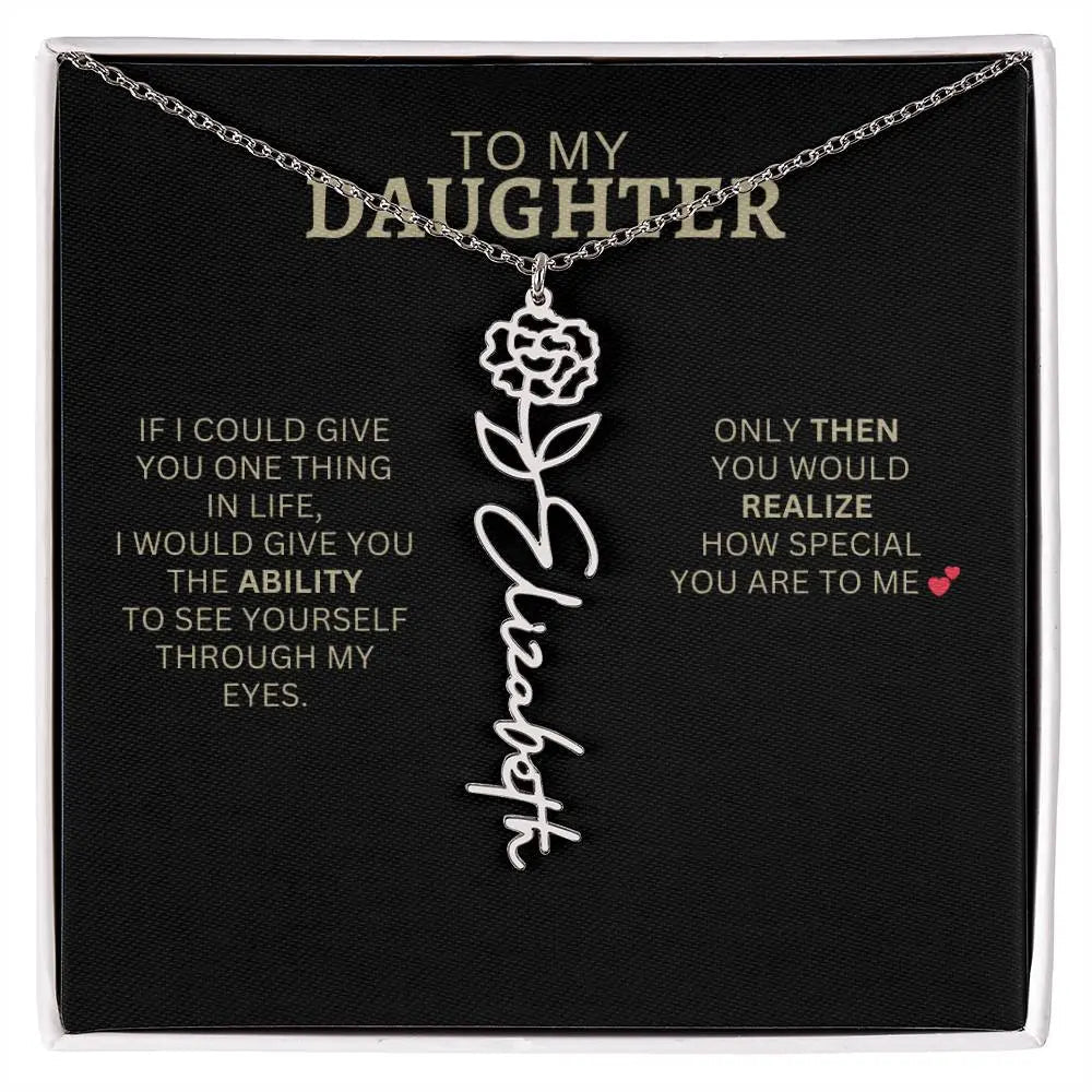 Birth Flower Necklace | Encouragement Gift for Daughter Going Through a Hard Time