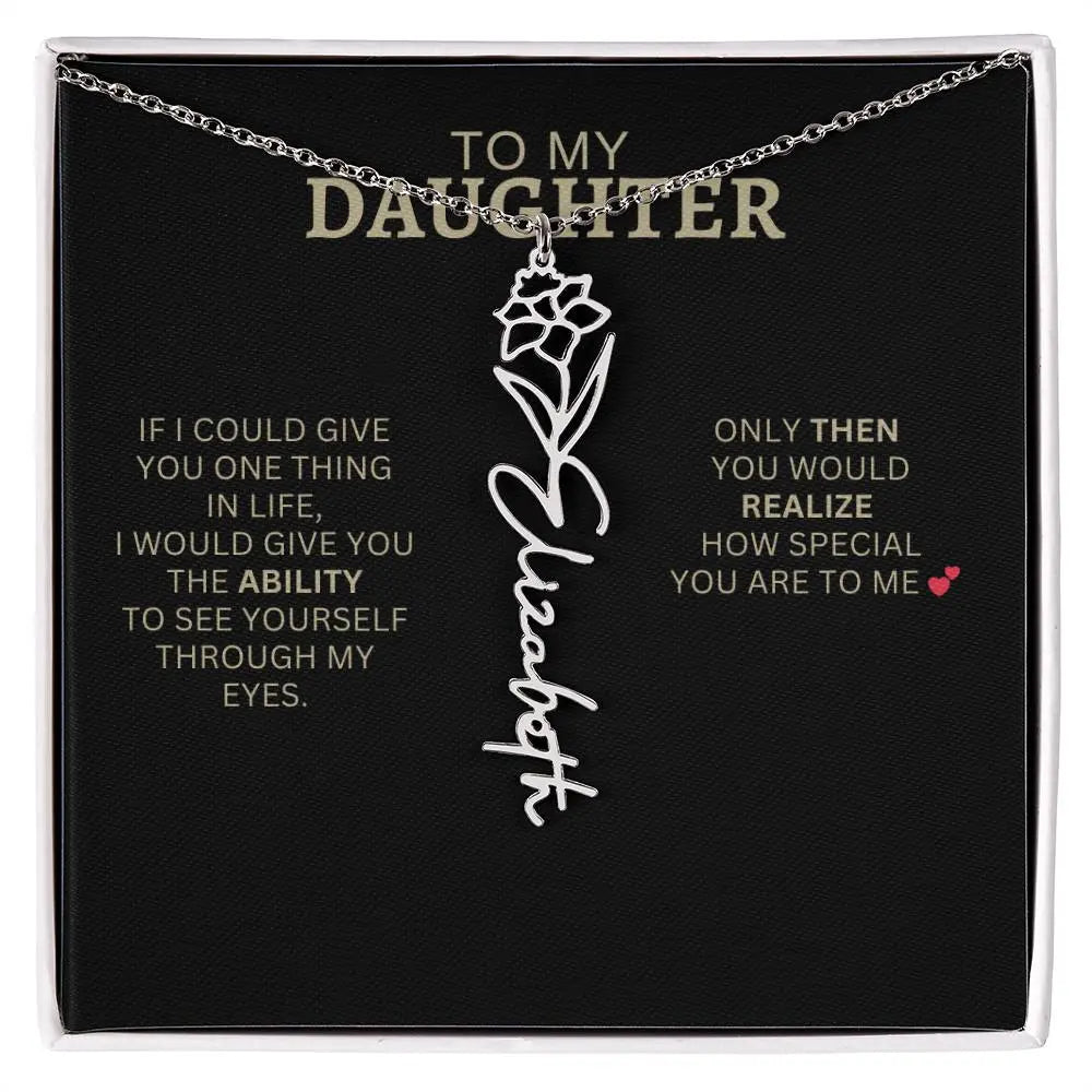 Birth Flower Necklace | Encouragement Gift for Daughter Going Through a Hard Time