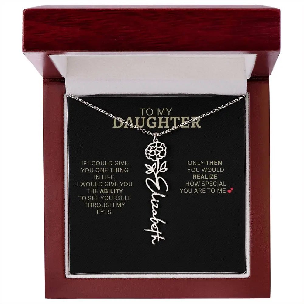 Birth Flower Necklace | Encouragement Gift for Daughter Going Through a Hard Time