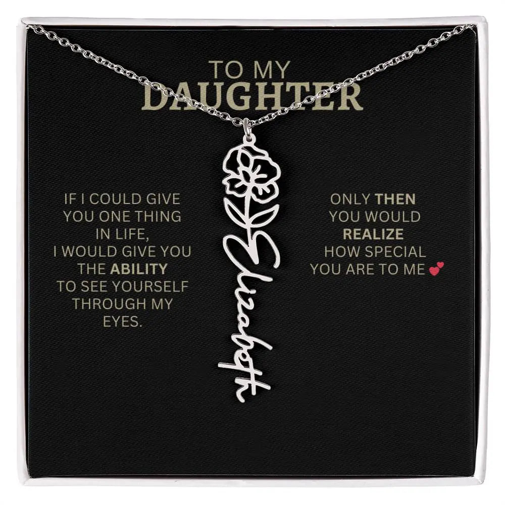 Birth Flower Necklace | Encouragement Gift for Daughter Going Through a Hard Time