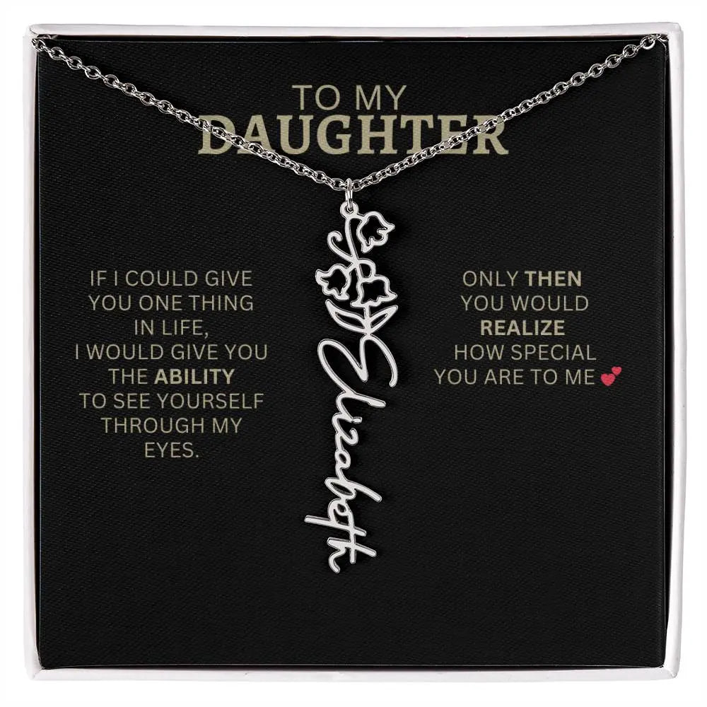 Birth Flower Necklace | Encouragement Gift for Daughter Going Through a Hard Time