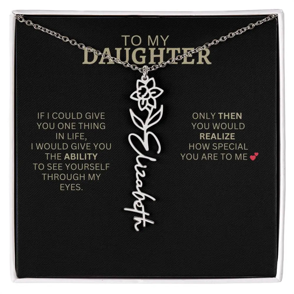 Birth Flower Necklace | Encouragement Gift for Daughter Going Through a Hard Time