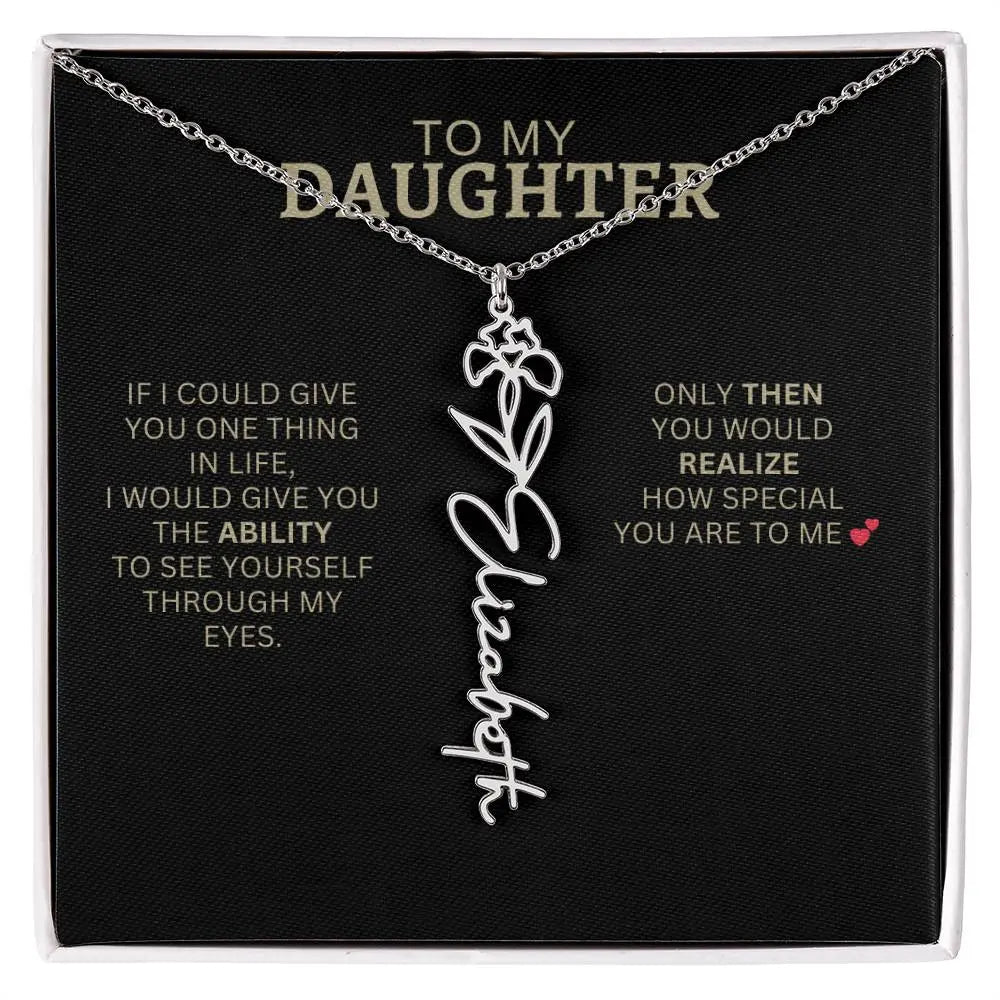 Birth Flower Necklace | Encouragement Gift for Daughter Going Through a Hard Time