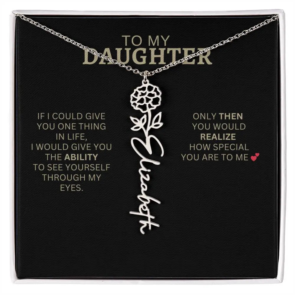 Birth Flower Necklace | Encouragement Gift for Daughter Going Through a Hard Time