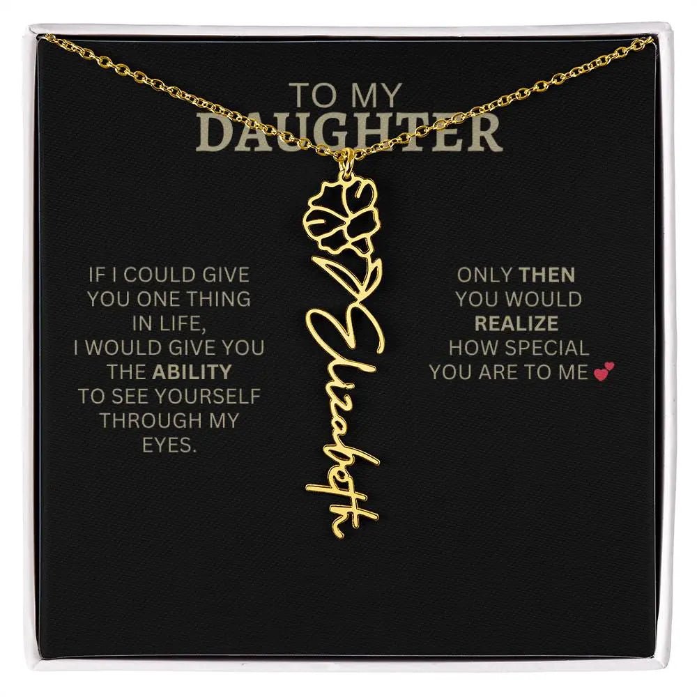Birth Flower Necklace | Encouragement Gift for Daughter Going Through a Hard Time