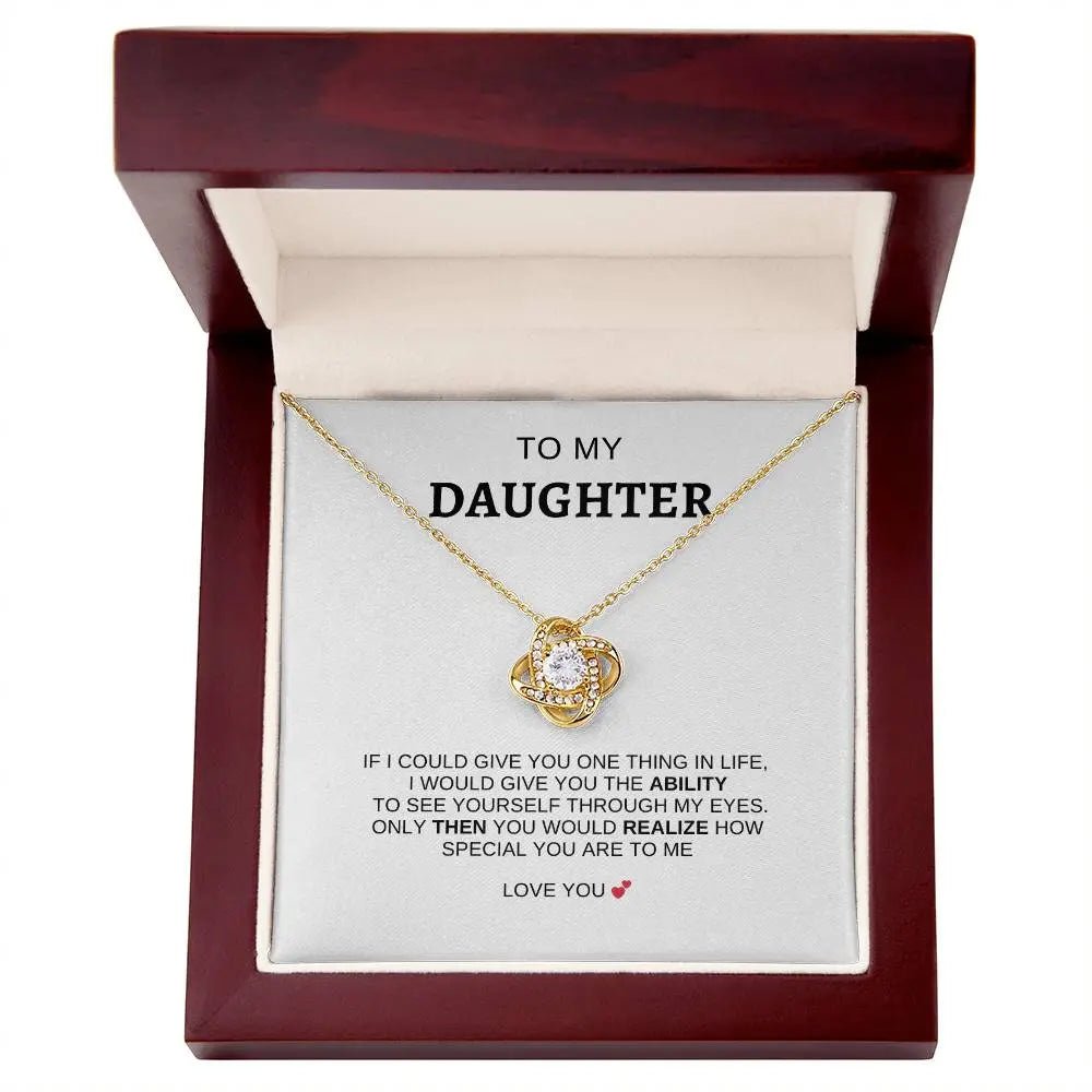 To My Daughter | I Love You - Love Knot Necklace